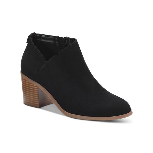 STYLE & COMPANY Shoes - STYLE & COMPANY Womens Black V-Notch Felaa Round Toe Block Heel Booties 9.5 M